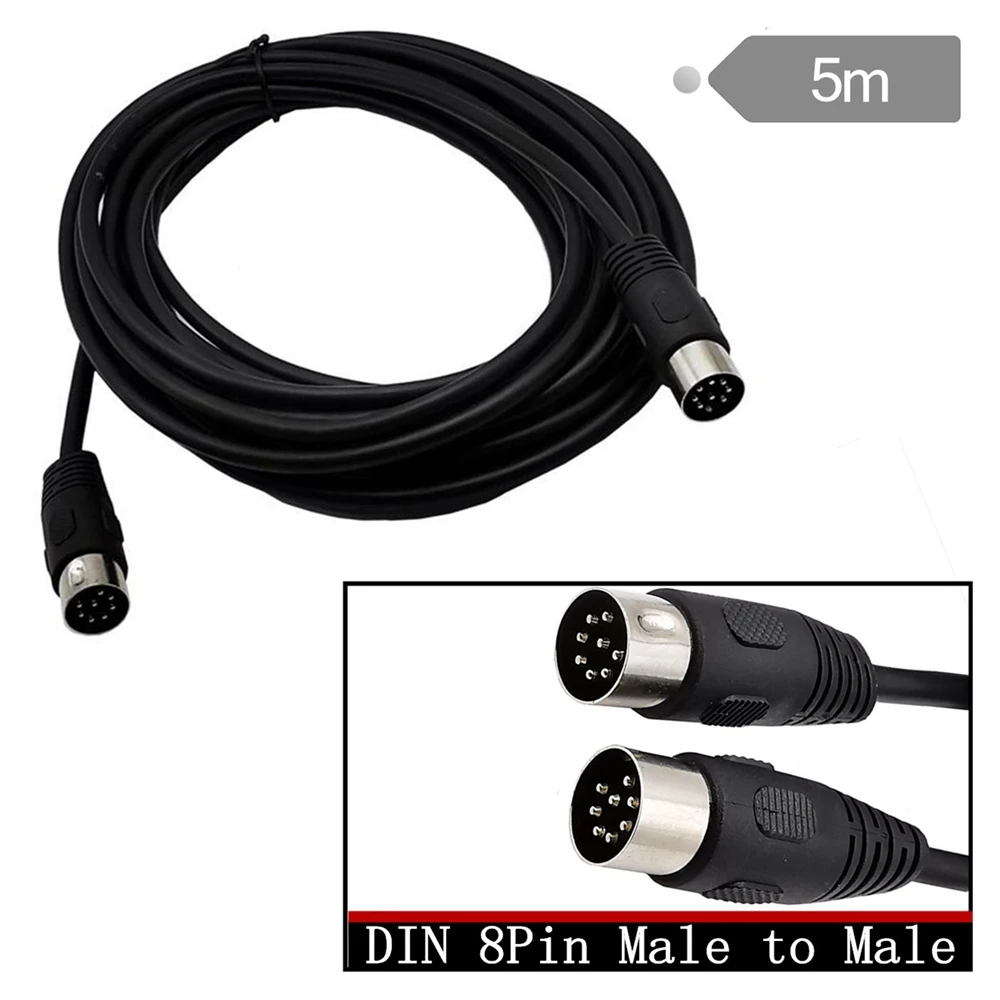 8 Pin Din Male to Male Speaker Audio Cable Adapter for Surveillance Automotive Computers Television Precision 5M