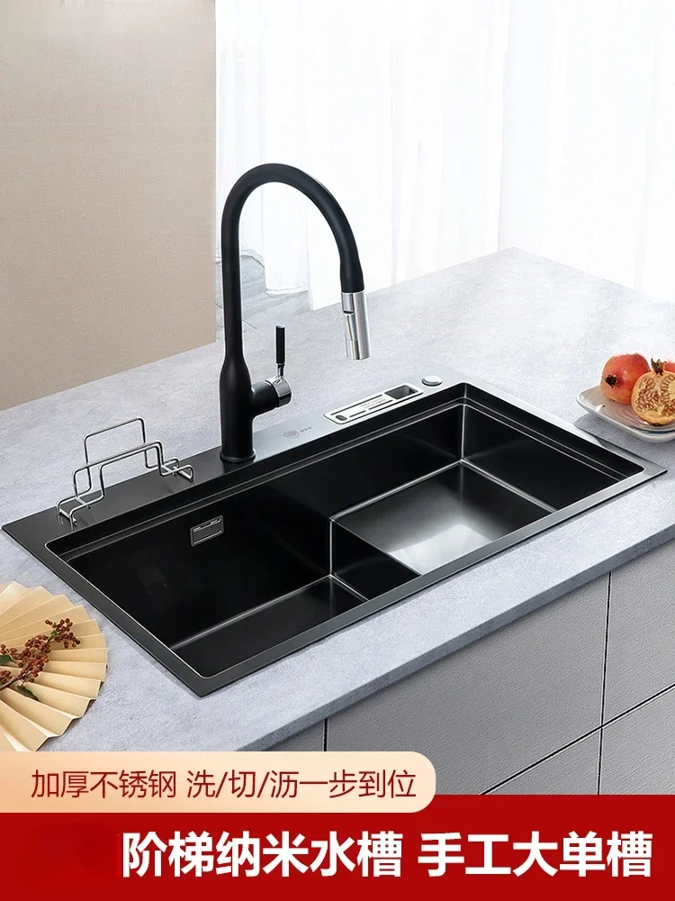 

Stepped Sink Large Single Sink Stainless Steel Vegetable Washing Basin Suit Kitchen Vegetable Washing Sink Sink