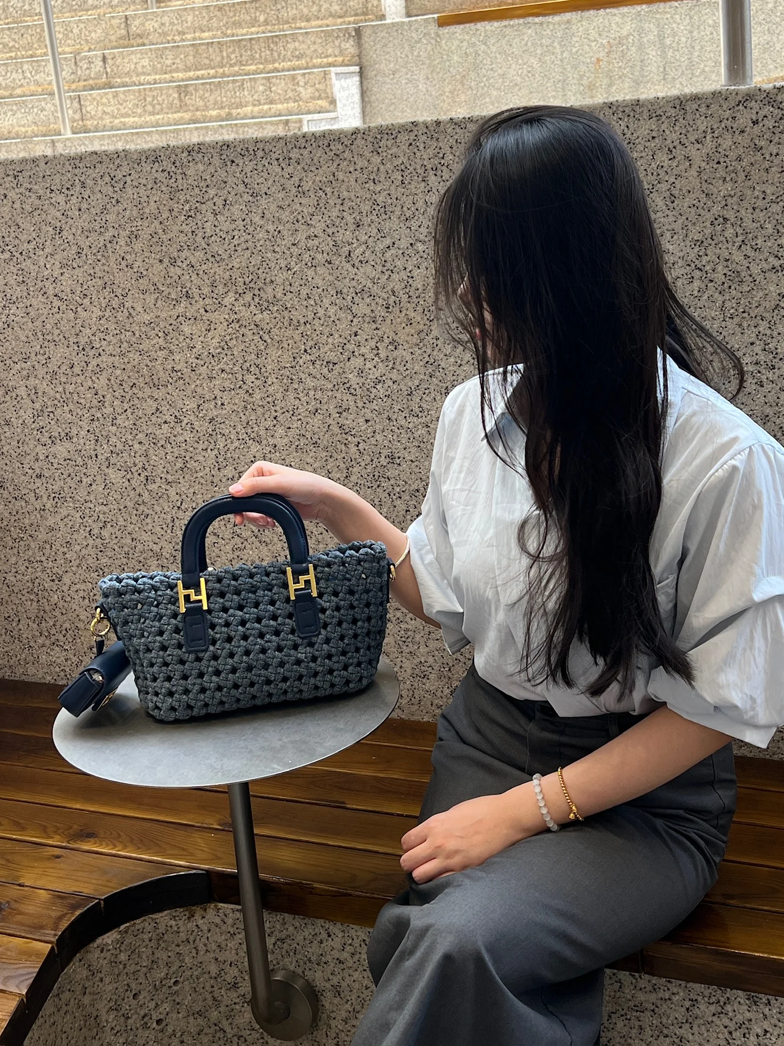 

Original Brand Fashion Luxury Women Bag SOFT Versatile Unique Woven Tote Handbag Denim Striped Crossbody
