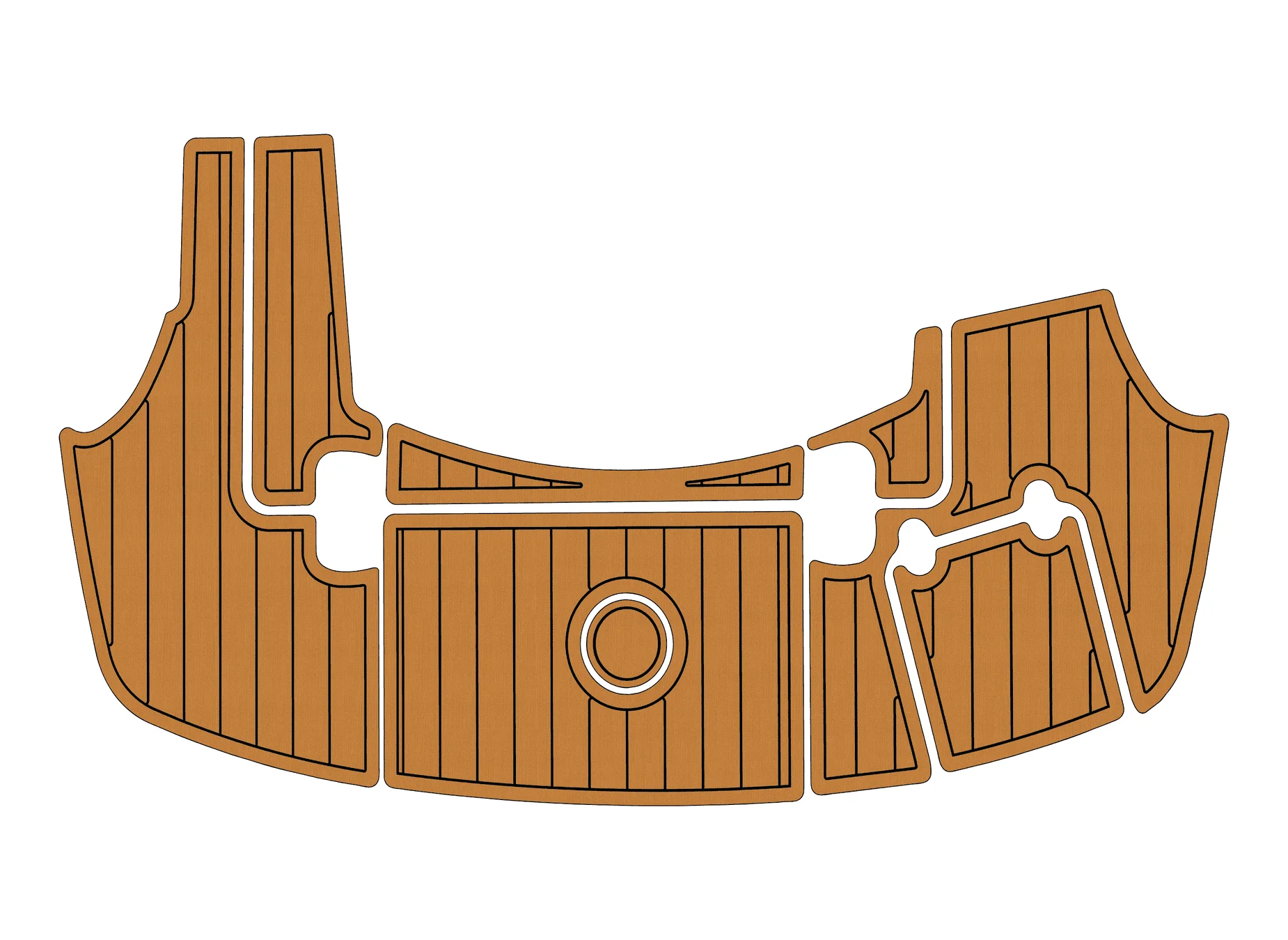 Non-Slip EVA Faux Teak Marine Mat Self-Adhesive 6mm Yacht Cockpit Pad for 2018 Monterey 260 SP Boat Decking Easy Install