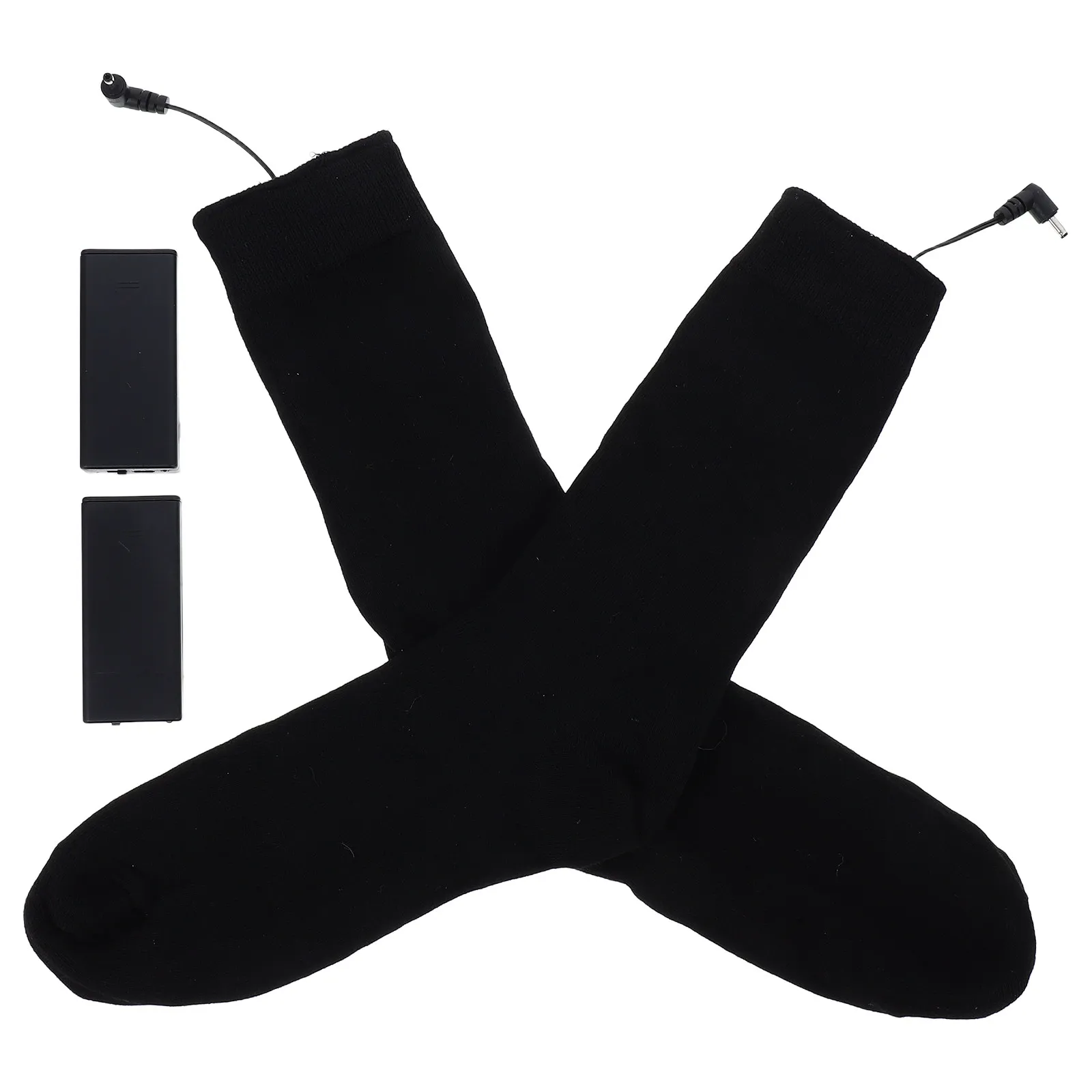 

Pair of Battery Heated Thermal Knee High Socks Winter Warm Electric Socks Double Battery Pouch Keeps Legs Warm for Hours