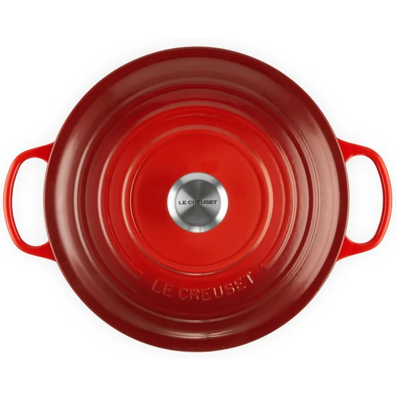 Le Creuset Enameled Cast Iron Signature Round Dutch Oven, 7.25 qt., Cerise