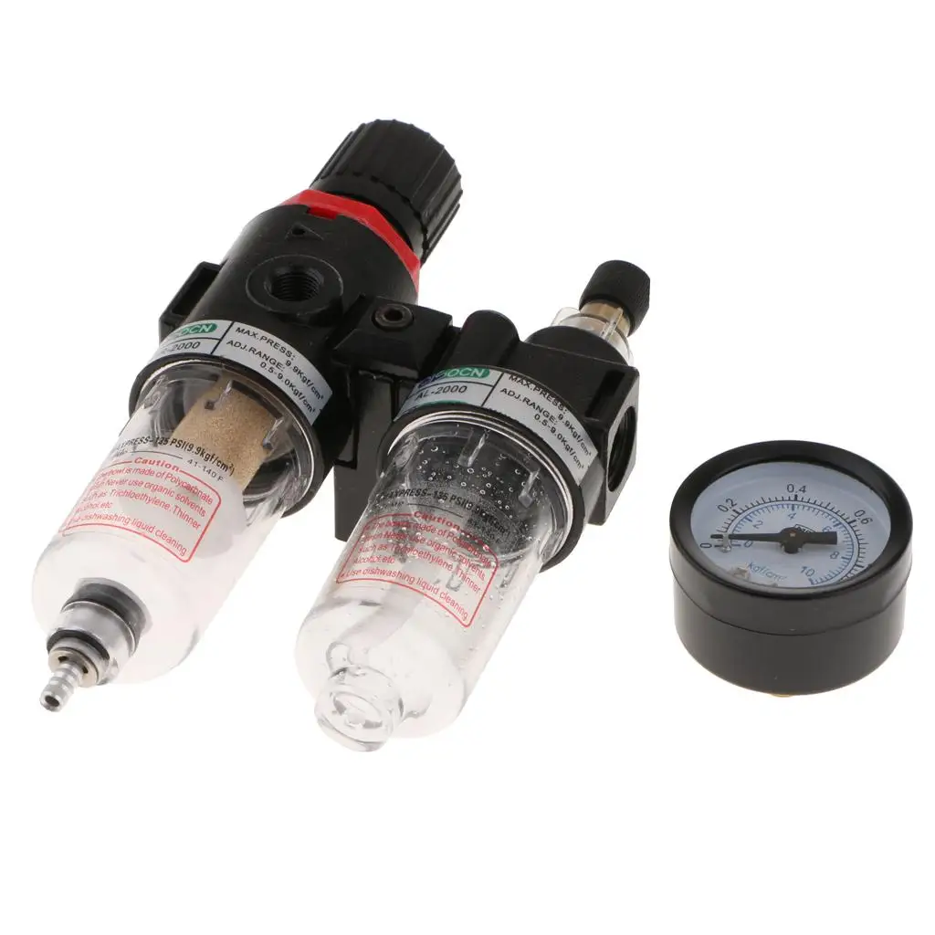 AFR2000 Air Filter Regulator Aluminum Moisture Separator Precision Gauge for Compressor Air Circuit