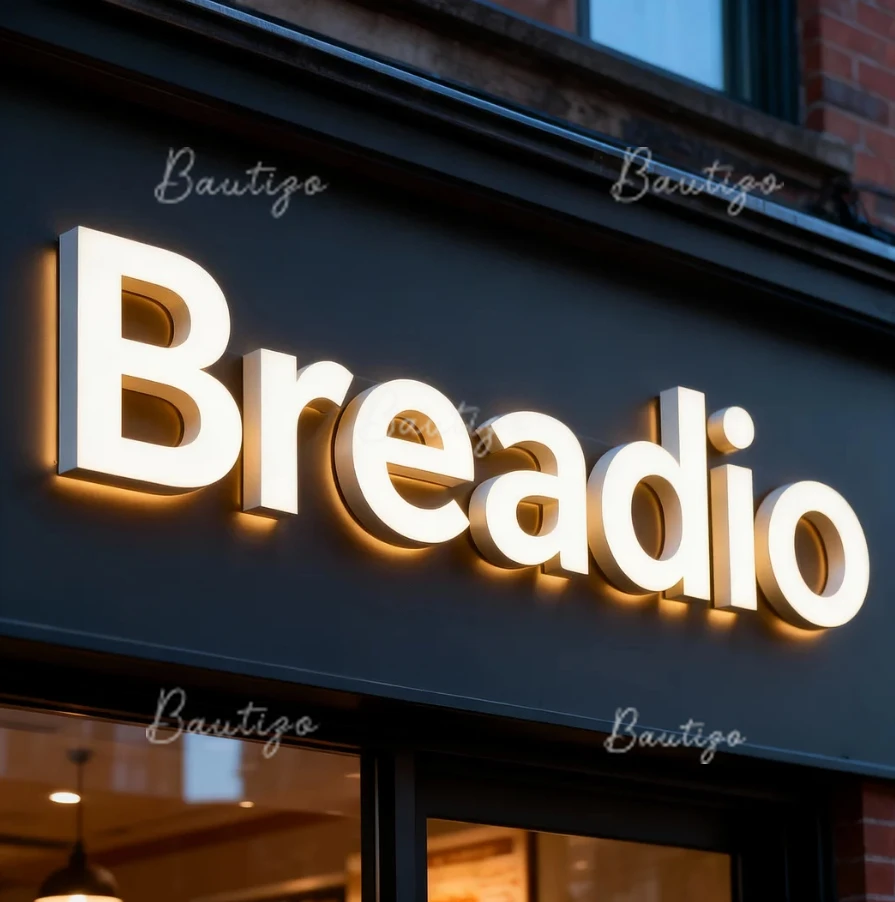 علامة أعمال مخصصة ثلاثية الأبعاد شعار صالون معدني حرف LED باللون العبري بإضاءة خلفية للاستقبال ديكور إعلاني عيادة لافتة منزل نيون