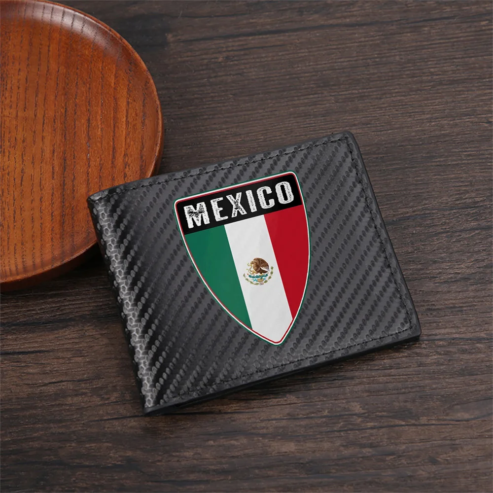 Flag emblem white eagle green Mexico Men's Wallets Simple Business Modern Stylish Printing Design Gifts For Father Boyfriend Chr