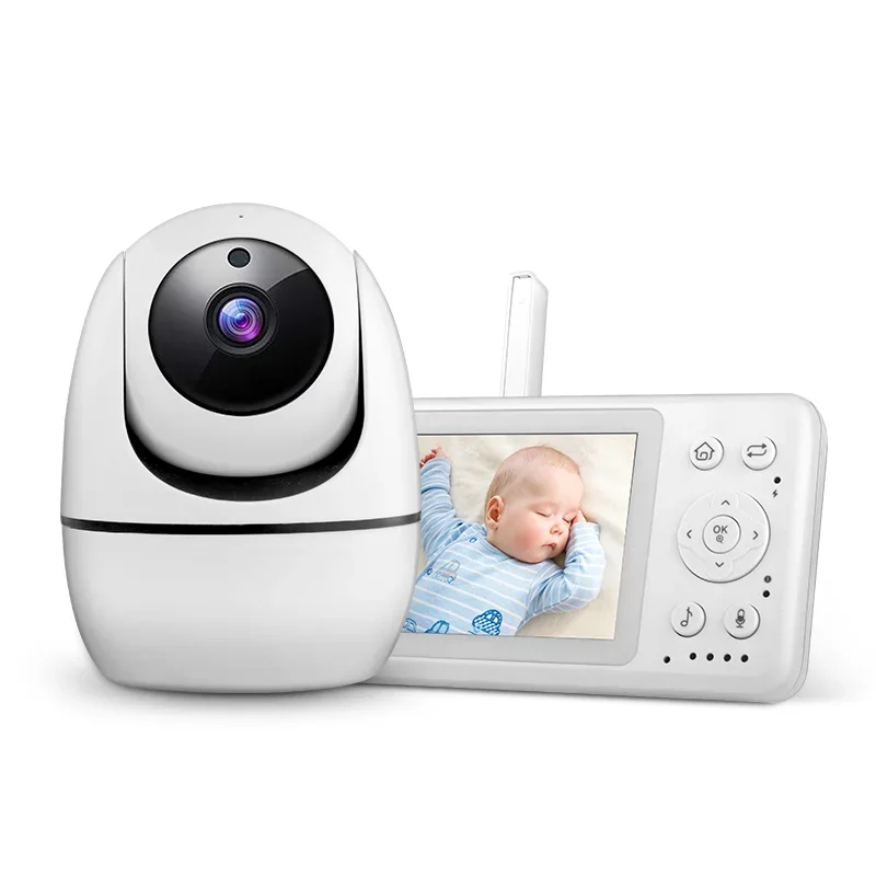 

2026 360 Degree Panoramic PTZ Control Smart Home Baby Pet Monitor Auto Night Vision Sound Detection Two-Way Audio Video Babyphon