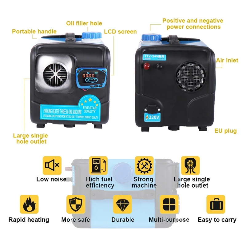 3 In 1 12V/24V/220V Diesel Luchtverwarmer 5kw--8kw Parkeren Webasto Droog Zonder Het Inschakelen Van De Motor Voor Auto Thuis Hulpkits