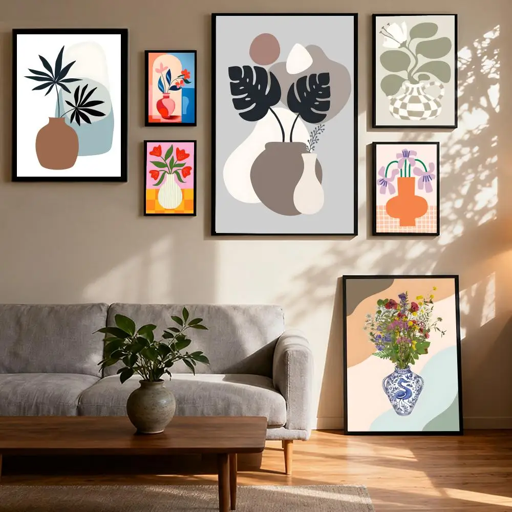 

Abstract Vase Art Nordic Ins Poster Prints Oil Painting Mural Painting Living Room Home Decoration Party Evening Party Cover