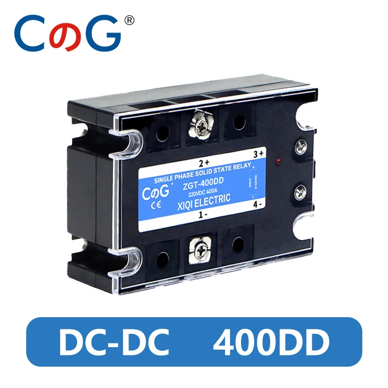 CG SSR-400DD 400A 220V 380V 600V Napięcie Pojedyncze 1-fazowe JGX Sterowanie DC Radiator DC 3-32VDC do 5-220VDC 400A DD Przekaźnik półprzewodnikowy
