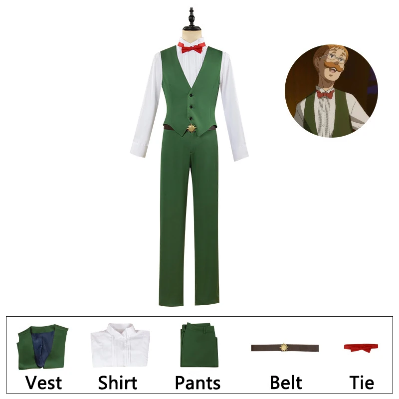 Escanor Cosplay Costumes Anime The Seven Deadly Sins Role Play Uniform Halloween Carnival Party Dressing For Men - view 5