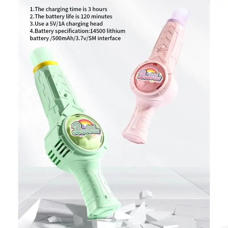 LED Light Bubble Blower Revhargeab Bubble Machine Party Spielzeug für Eltern Kinder
