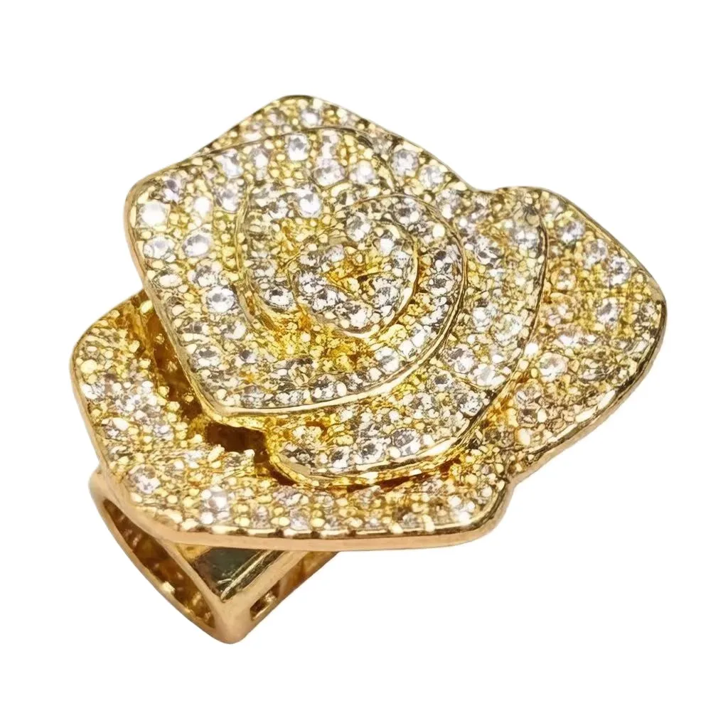 

5Pcs Zircon Pave Copper Tube Beads Rose Decorated Flower for Women DIY Jewelry Making Bracelets Accessories