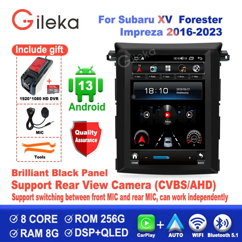 Subaru-reproductor Multimedia con GPS para coche, Radio con Android, 1 din, vídeo, para Subaru Crossrek Forester XV Impreza G4 2018-2022