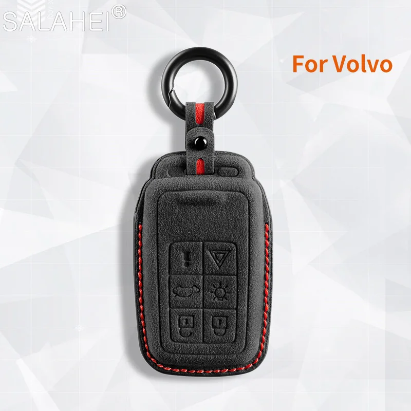 

Suede Leather Car Remote Key Holder Shell Case Full Cover Protection For Volvo S60L XC60 XC70 S80L V60 S60 V40 Accessories