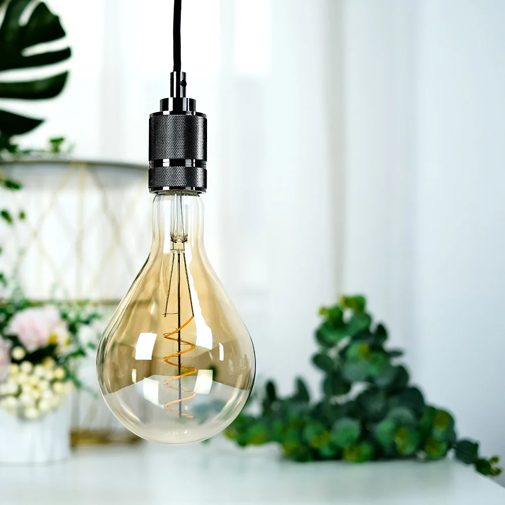 TIANFAN Vintage Led Bulb A130/PS42 Edison Bulb 4W Dimmable 220-240V E27 Spiral Filament Decorative Light Bulb Yellow Warm