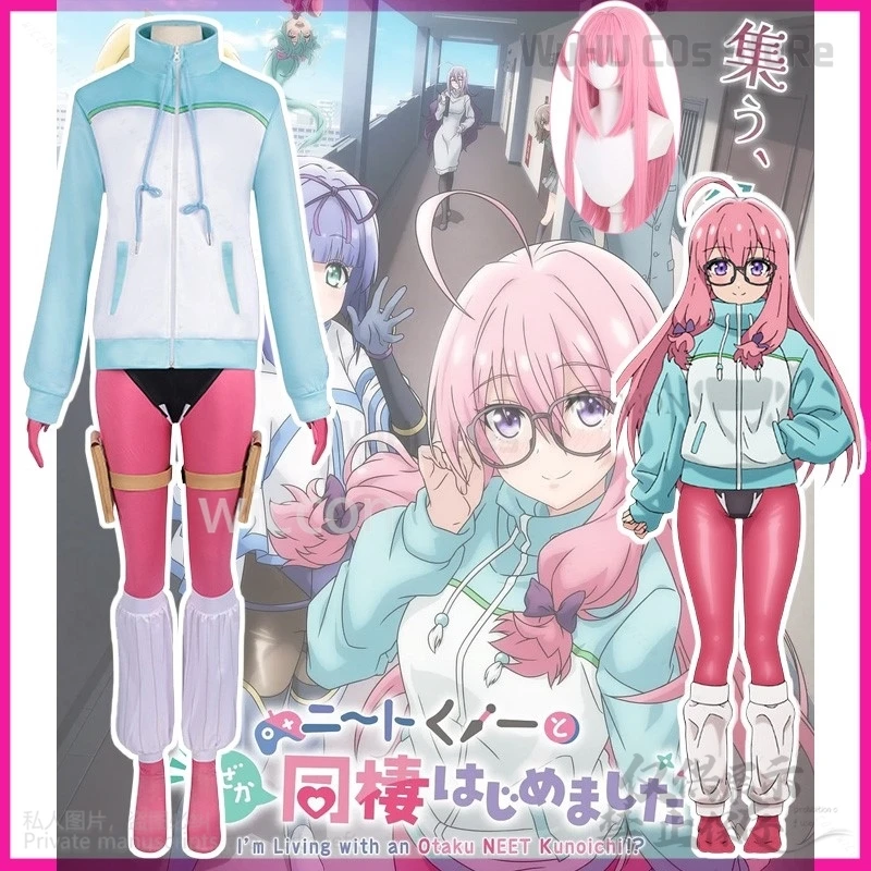 

2025 New Anime I'M Living With An Otaku Neet Kunoichi Cosplay Ideura Sizu Ri Jumpsuits Ninja Woman Sexy Party Suit Customized