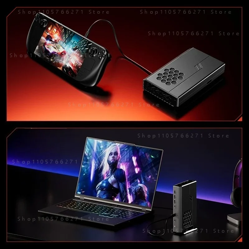 AOOSTAR EGPU Graphics Card RX 7600XT 8GB GDDR6 RDNA3 Architecture 2300MHz OCulink PCI4.0x4 USB4 240W PC Power Supply