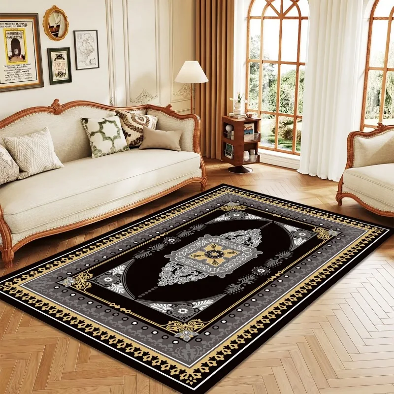 

2025 new luxury home decoration living room imitation cashmere carpet European retro ethnic style floor mat