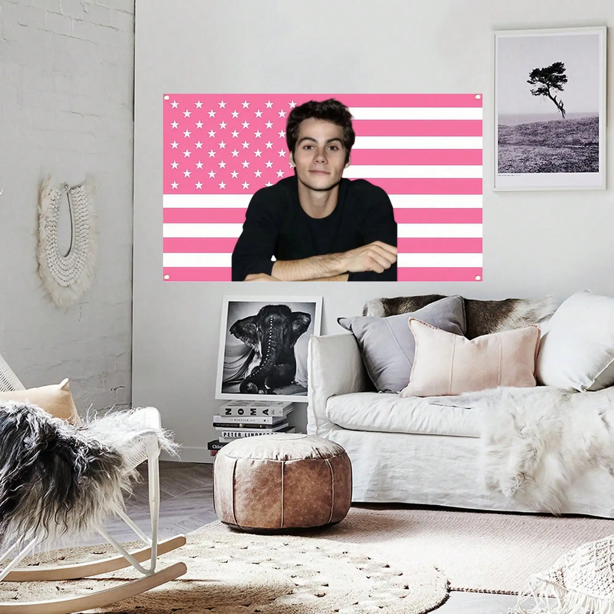 1PC Dylan O'Brien Custom Flag to Hang Outdoor Decorations Bedroom Decoration Garage Decorative Home Objects Tapestry Funny Flags