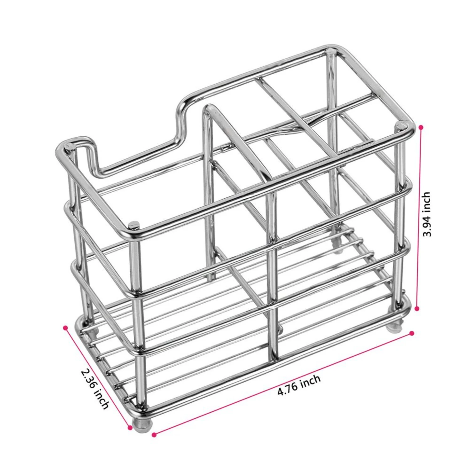 Toothbrush Holder, Stainless Steel Bathroom Storage Organizer Stand Rack - Multi-Functional 4 Slots for Large Powered Toothbrush