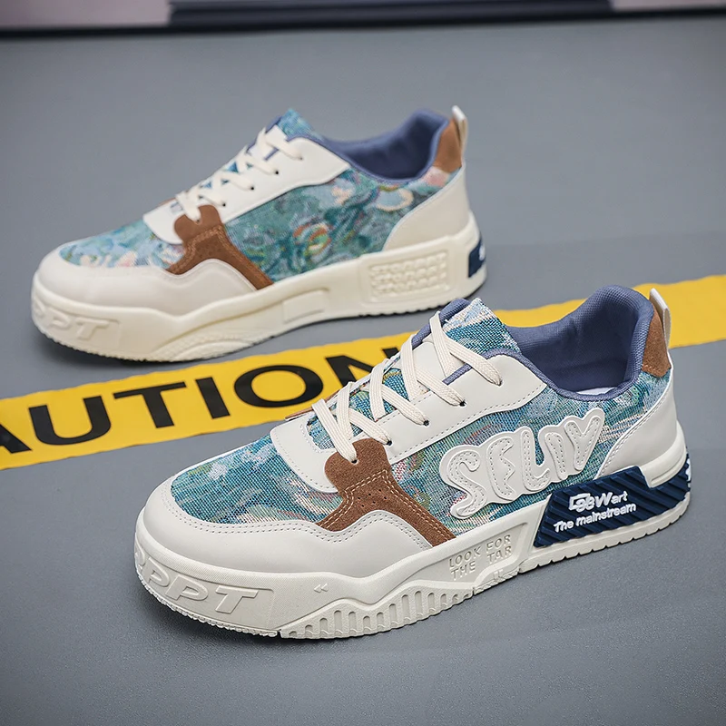 

Korean Version Men's Casual Sports Shoes Fashionable and Versatile Letter Style Casual Board Shoes