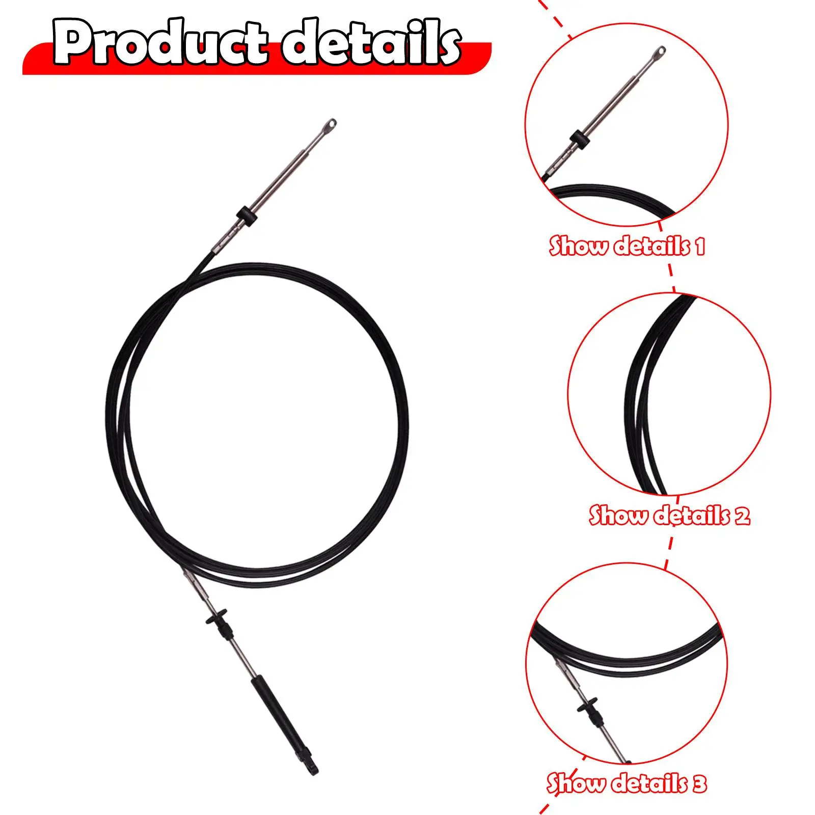 12.5ft كابل تحكم الخانق قارب خنق التحول كابل التحكم 0173112 173112 معدات الملحقات لجونسون Evinrude #5