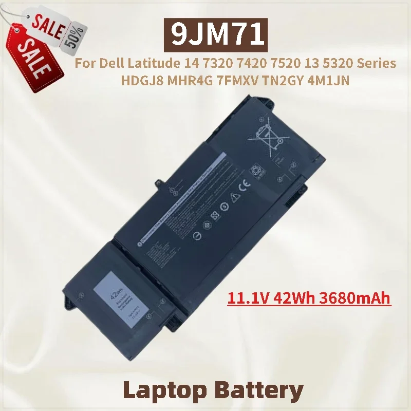 

Аккумулятор для ноутбука 11.1V 42Wh 3680mAh 9JM71 для Dell Latitude 13 5320, 14 7520, 7320, 7420 серий HDGJ8, MHR4G, 7FMXV, TN2GY, высокое качество