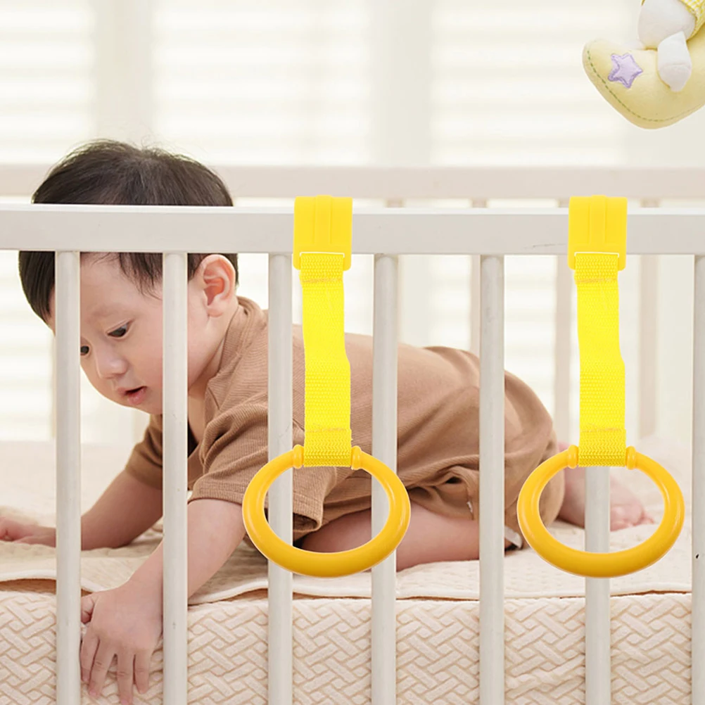 5 pçs anéis de caminhada do bebê durável berço infantil puxar para cima anéis para crianças aprendendo ferramentas de assistência em pé cama do bebê