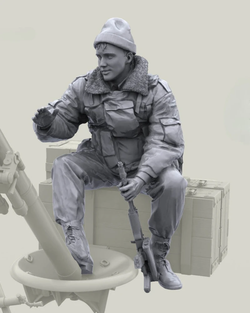 

1/16 Scale Die-Cast Resin Figure Model Kit Russian Troops Commander (No Ammunition Box) Unassembled and Unpainted