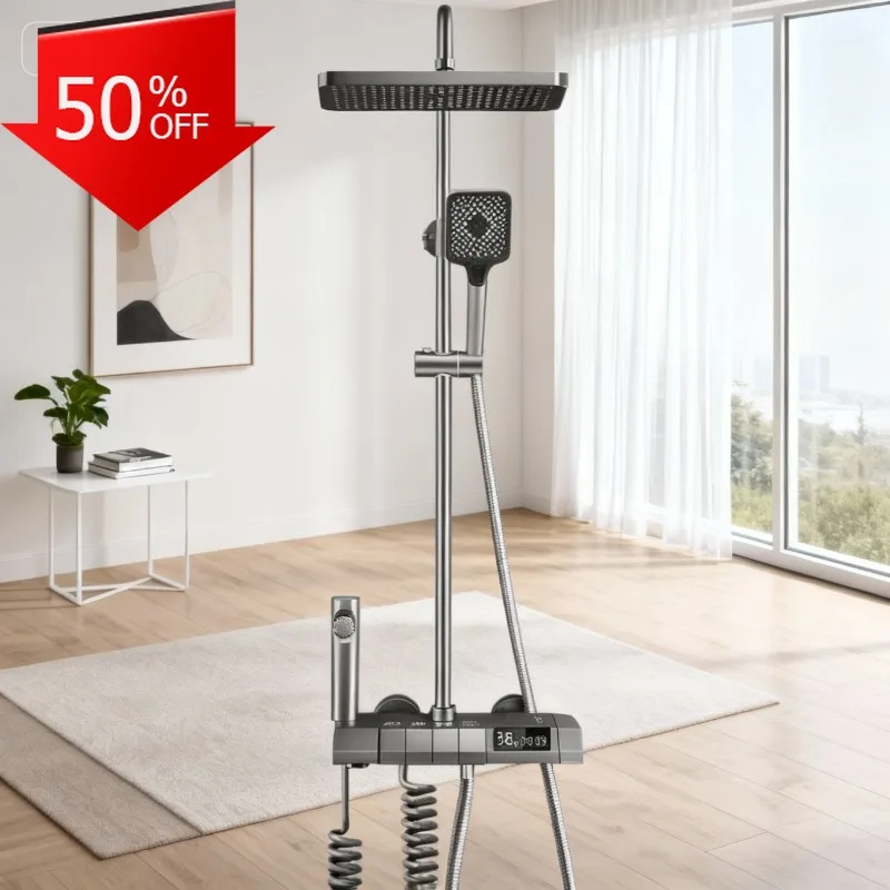 

Smart Bathroom Accessories Shower Cabin Rotating Shower Chair Interrenovation Tap Showerhead Showers System Ado Thermostat Items