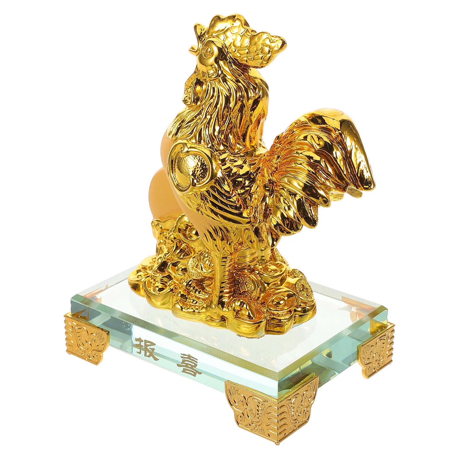 

Resin Rooster Sculpture Chinese Zodiac Desktop Decoration Office Table Car Ornament New Year Feng Shui Statue Wealth Symbol