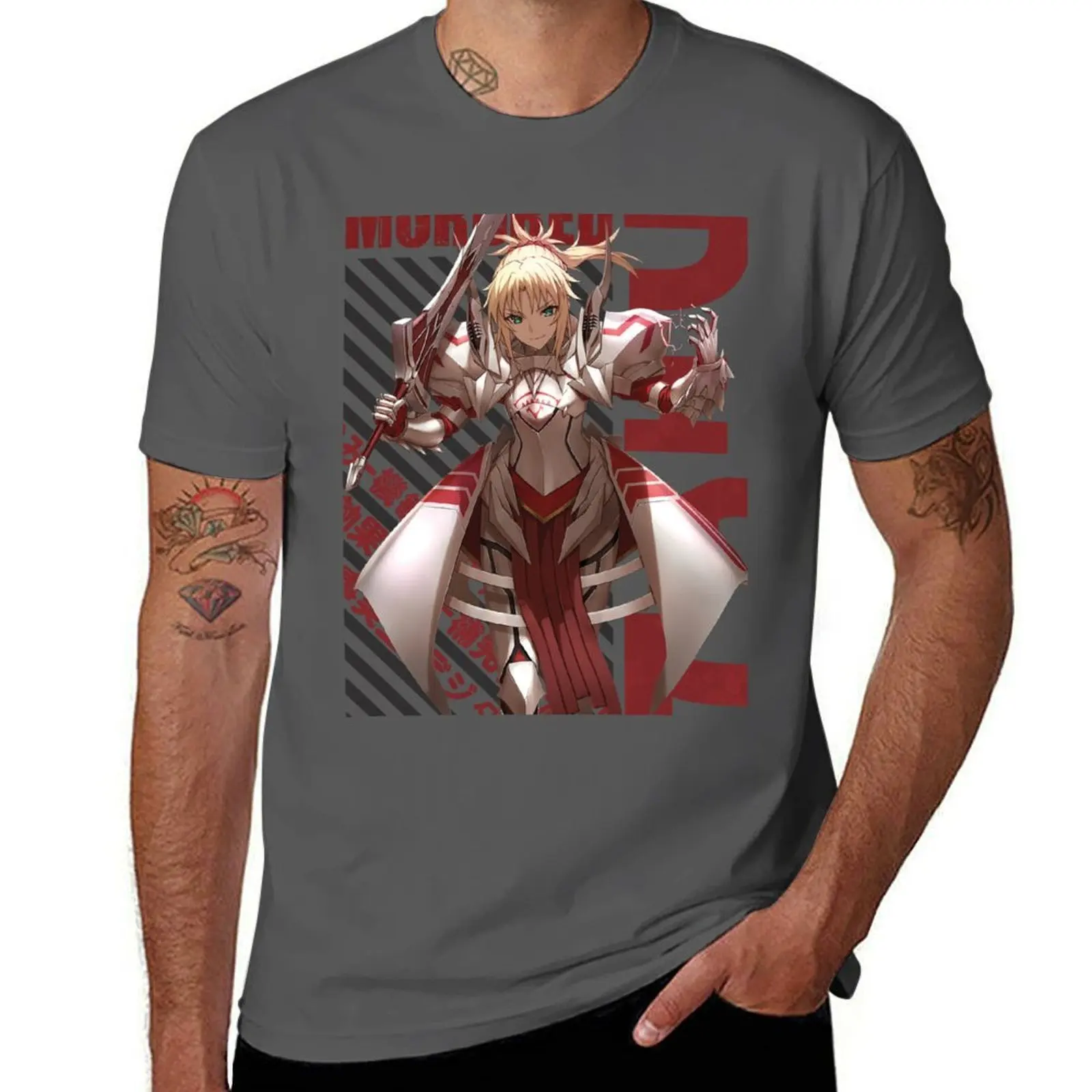 

Футболка Fate-Mordred, мужская футболка с рисунком, мужская повседневная футболка