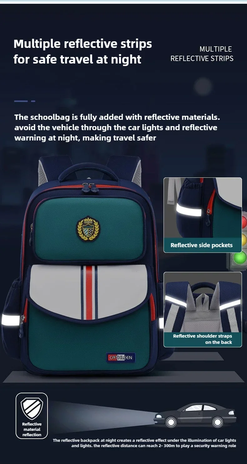 Kinder-Schulrucksack für Jungen und Mädchen der Klassen 1,6, leicht, Oxford-Stoff, wasserdicht, langlebig, Büchertasche mit ergonomischem Design – Detail 11