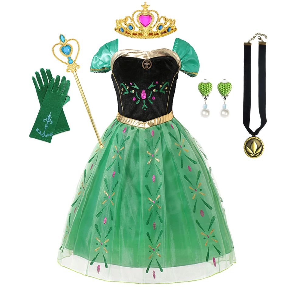 Frozen Elsa Dress for Girls 2-10 Yrs Birthday Role Anna Princess Dress For Kids Halloween Carnival Party Cosplay Girls Costume