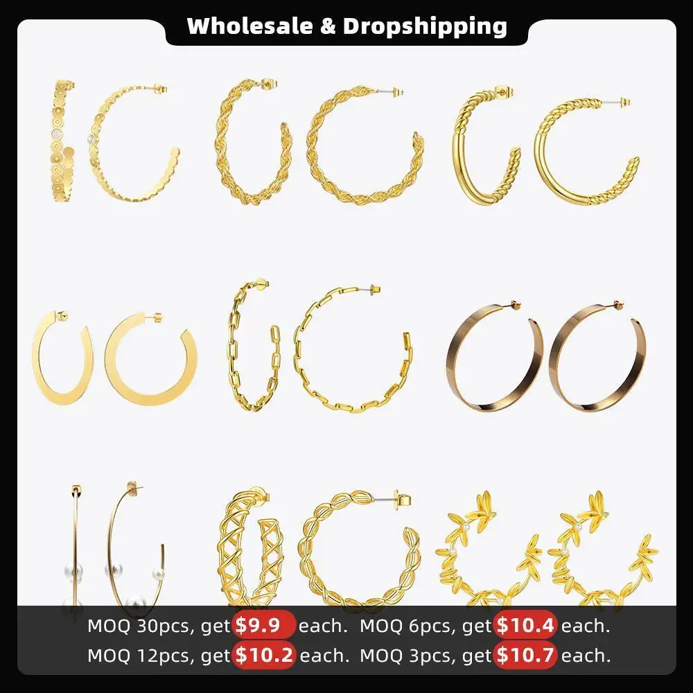 ENFASHION Circle Hoop Earrings For Women's Earrings Stainless Steel 18K Gold Plated Boucle Oreille High Street Fashion Jewelry