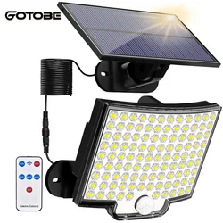 Luz LED Solar ultrabrillante para exteriores, lámpara de pared con Sensor de movimiento, 4 modos de trabajo, IP65, impermeable, para casa de campo, 106