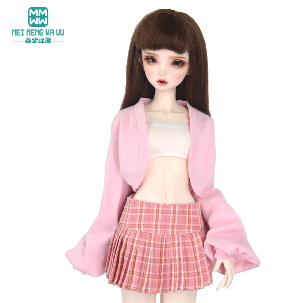 BJD doll clothes 1/3 DD SD YOSD fashion knitted jacket jk skirt tube top three-piece set