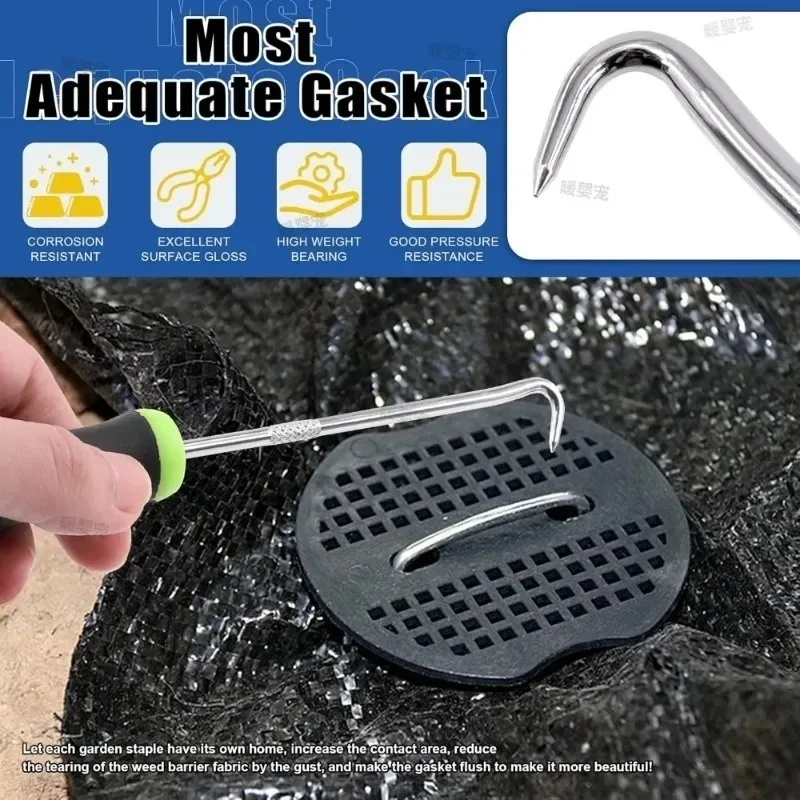 Rustproof Galvanized U Garden Staples Heavy Duty Ground Pegs Hook Landscape Stakes for Weed Barrier Cloth Yard Lawn Landscaping