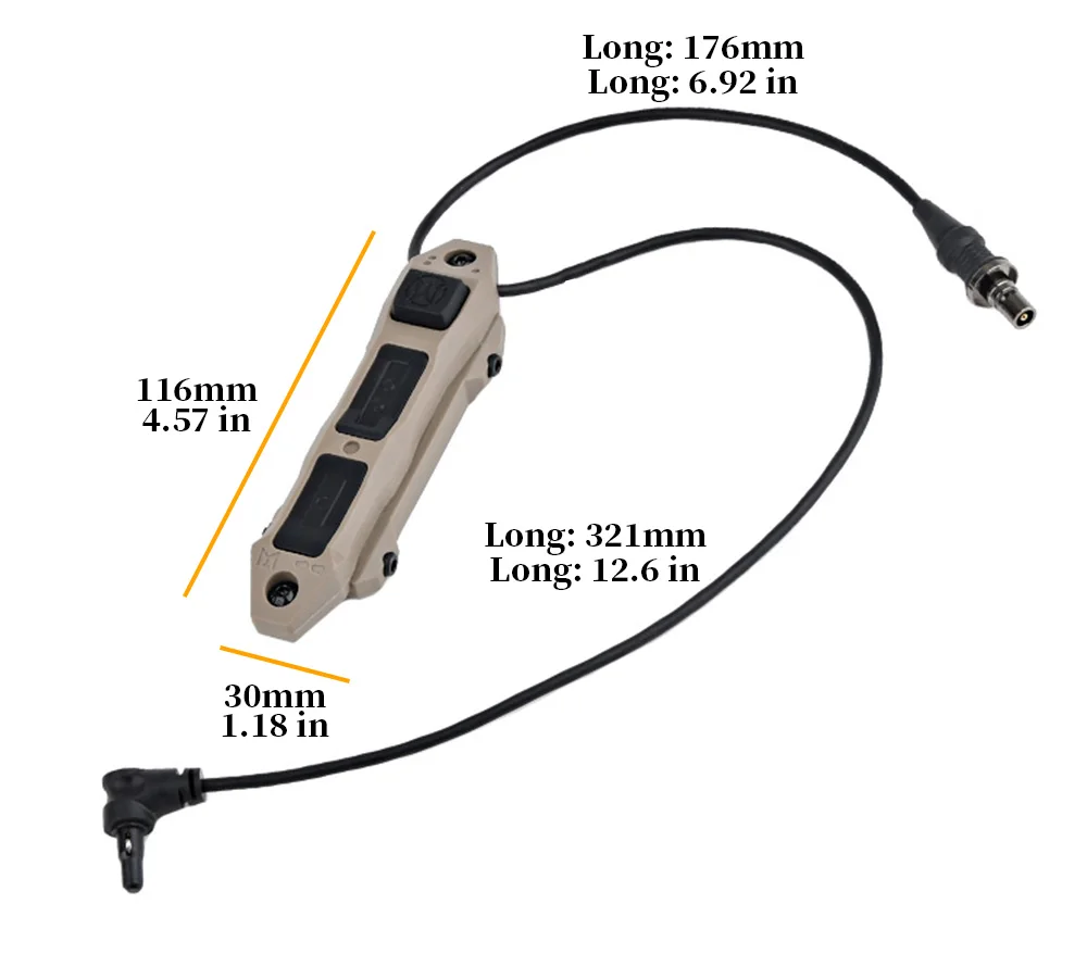 AXON Taktischer Fernbedienungs-Druckschalter Mod-Knopf Kompatibel mit SF M300 M600 2.5 3.5 Crane Plug Passend für 20mm-Schiene für NGAL PEQ OGL – Detail 5