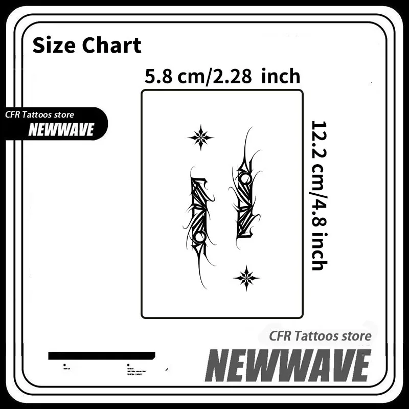 الظلام القوطية النص العشبية عصير الوشم ملصق مقاوم للماء وهمية الوشم للنساء الرجال الوشم المؤقت الوشم Tatuaje السلع الرخيصة الفن