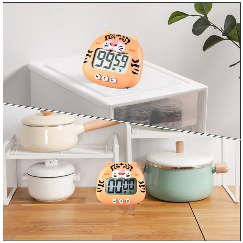 Tiger Timer Magnet Kitchen Clock Mechanical Alarm with Cooking Tomato 60 Minutes Decor Timers Cartoon Countdown