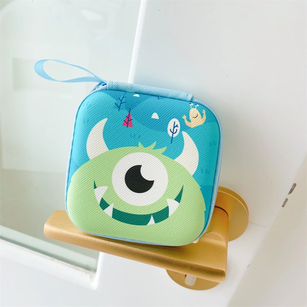 9.5cm Earphone Storage Zipper Bag Square Headset Box For Airpods Cable Charger Earphones Case Snoopy Lotso Mickey Stitch Sanrio