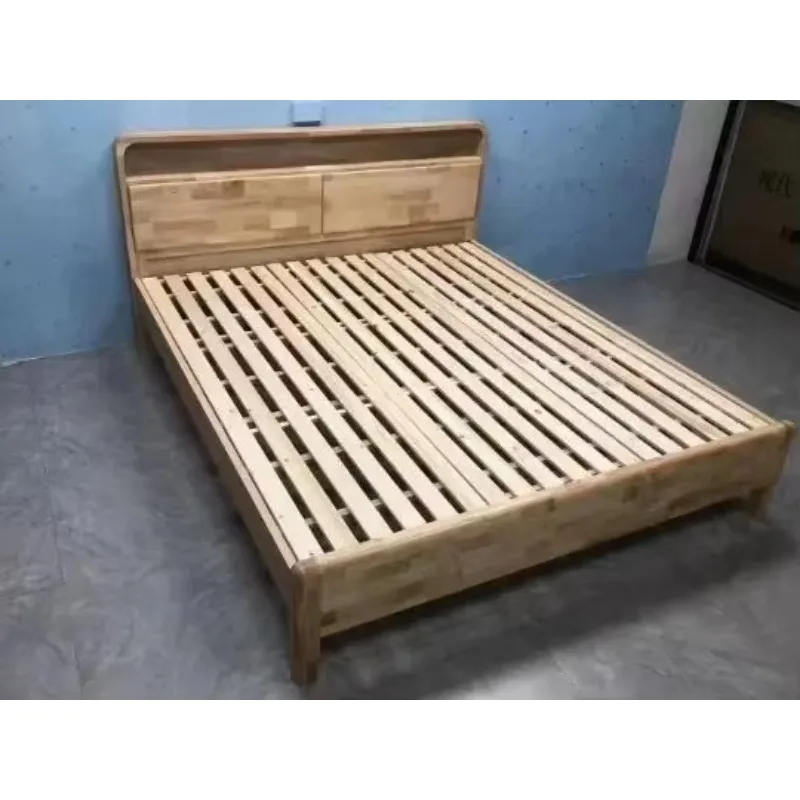 

Современная двуспальная кровать для хранения мебели для спальни с USB-выдвижным ящиком, деревянная кровать King