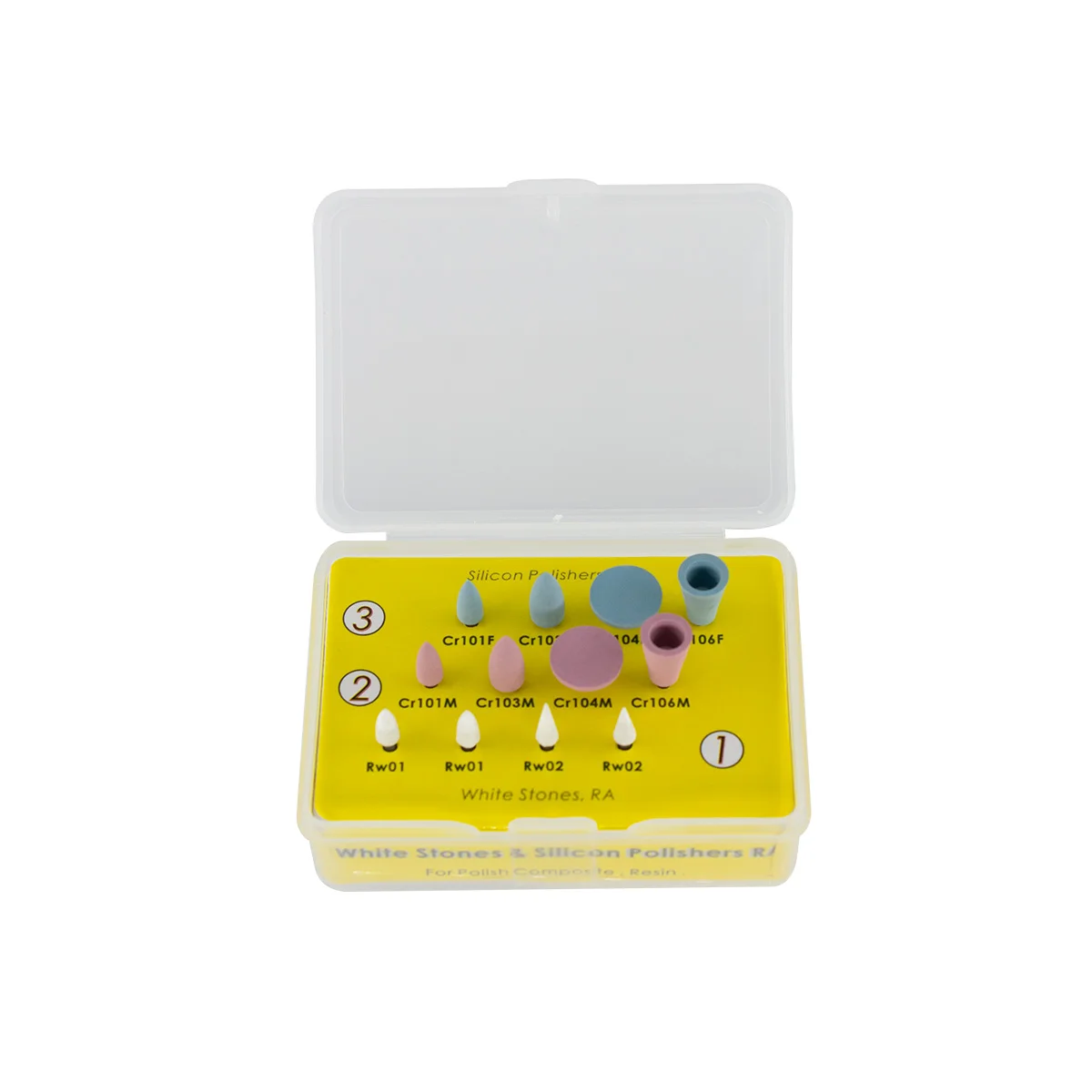 کے لیے 12pcs/box Polisher Kit for Low-Speed Handpiece Dentist Composite Set Dentistry Porcelain Natural Teeth Nail Polish