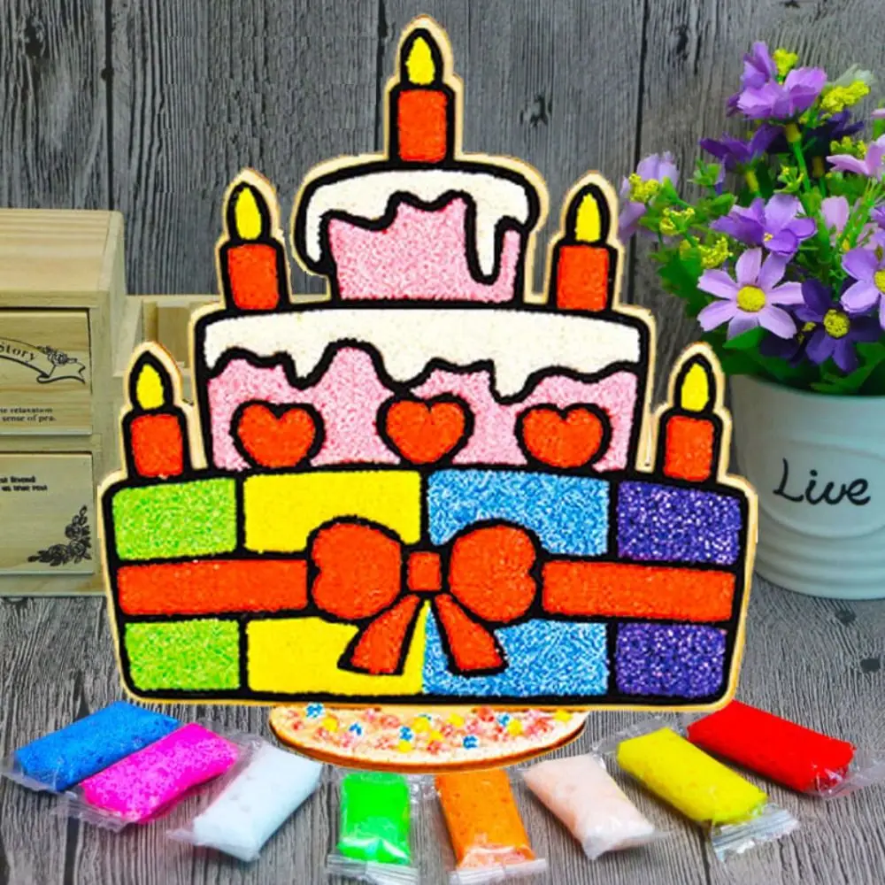 Divertente nuovo fai da te fiocco di neve fango pittura tridimensionale con tavola di legno pittura di fango di perle dipinti appiccicosi regali per bambini