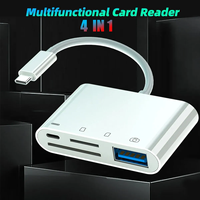4 in 1 SD Card Reader Lightning typeC to Memory Card Reader SD/TF Card Adapter with Charging Port USB Camera Adapter for iPhone