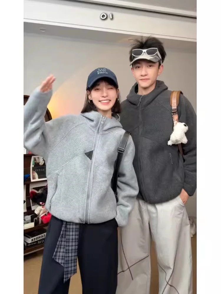 

Мужская утепленная толстовка Fce Jaet с капюшоном для активного отдыха, повседневная спортивная одежда для пар, приталенный крой, длинный рукав, на молнии