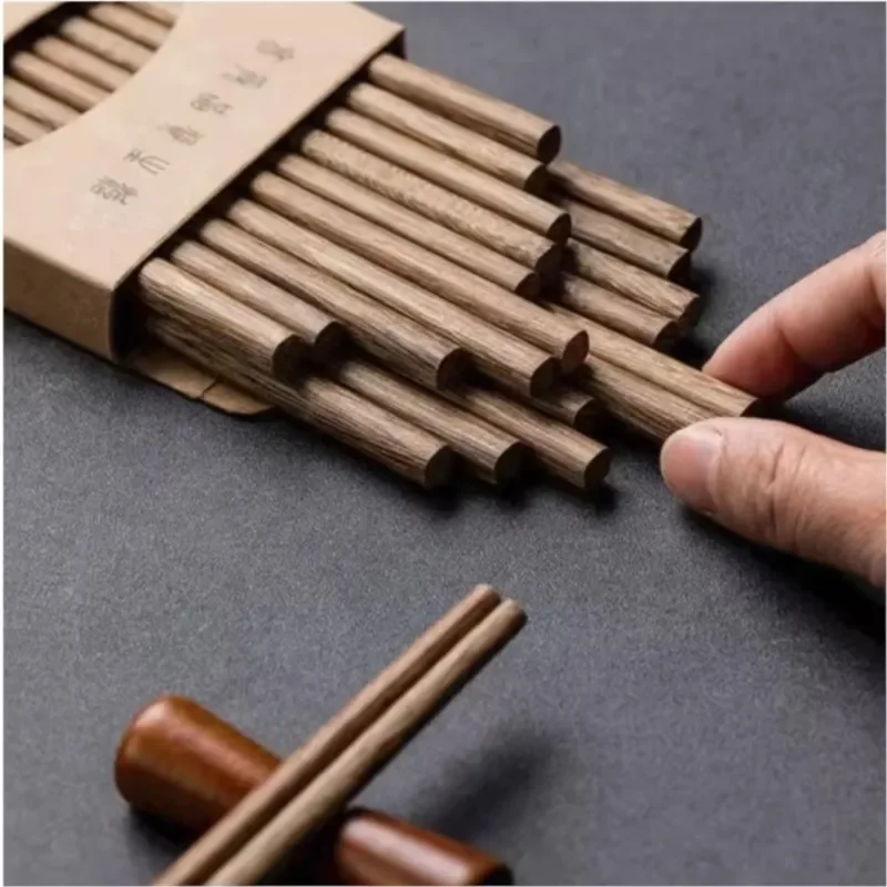10 Pairs New Natural Rosewood Chopsticks Reusable Healthy Chinese Wooden Chop Sticks Sushi Food Stick Tableware Kitchen Utensils