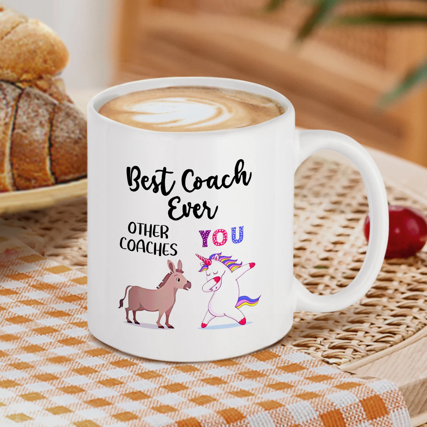 كوب قهوة من Best Coach Ever، كوب قهوة من السيراميك الأبيض سعة 11 أونصة، عيد ميلاد مضحك، هدايا تقدير شكرًا لك للمدرب