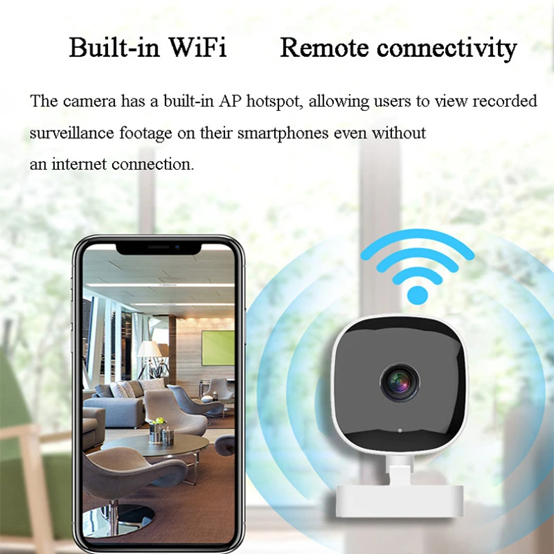 Intelligente Mini-4K-Sicherheitskamera mit Vollfarb-Nachtsicht, WLAN, IP65-Wasserschutz, Bewegungserkennung und Zwei-Wege-Audio für den Innen- und Außenbereich. – Detail 1